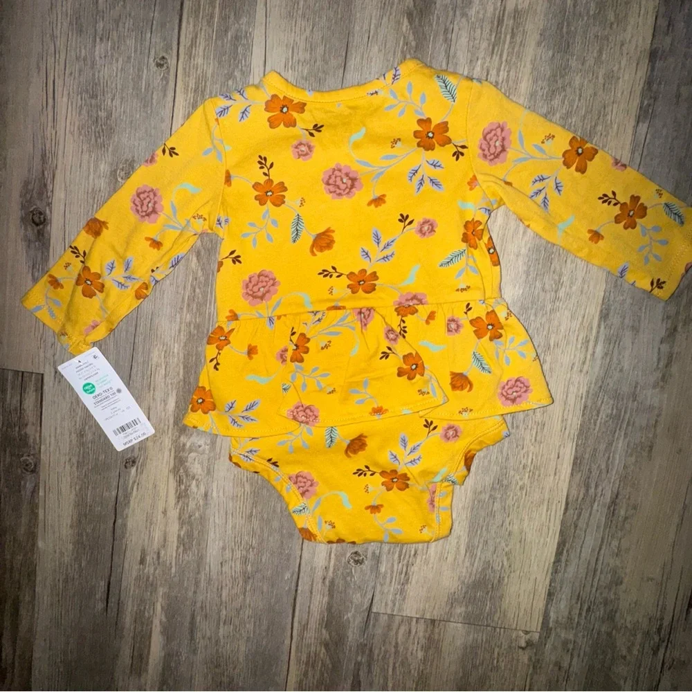 Carter's Yellow Floral Long Sleeve Bodysuit